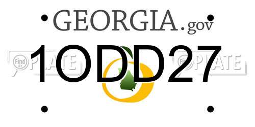1ODD27 Georgia License Plate