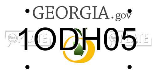 1ODH05 Georgia License Plate