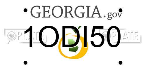 1ODI50 Georgia License Plate