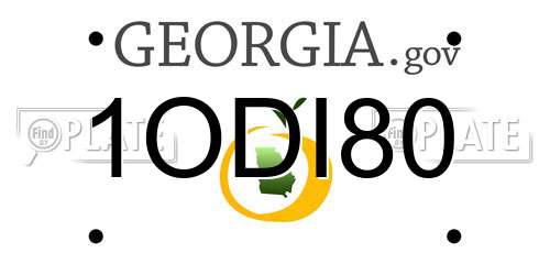 1ODI80 Georgia License Plate
