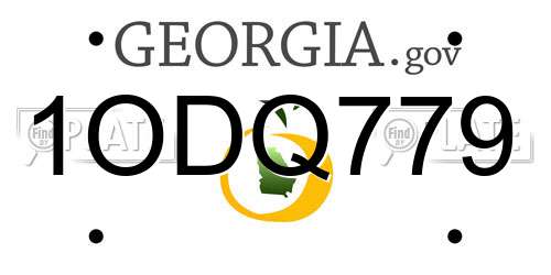 1ODQ779 Georgia License Plate