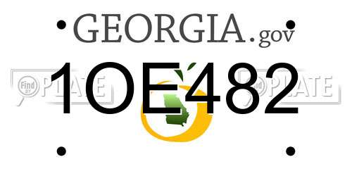 1OE482 Georgia License Plate