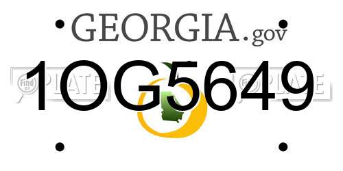1OG5649 Georgia License Plate