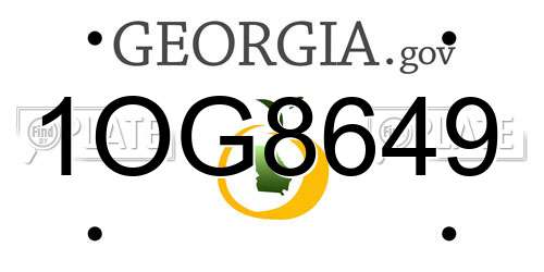 1OG8649 Georgia License Plate
