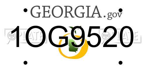1OG9520 Georgia License Plate
