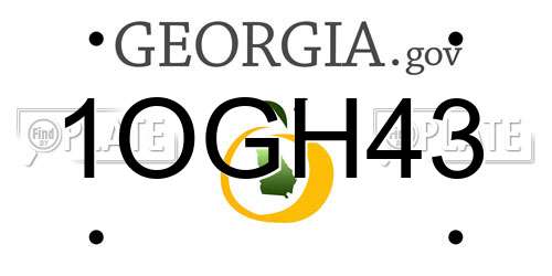 1OGH43 Georgia License Plate