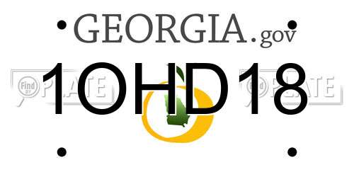 1OHD18 Georgia License Plate