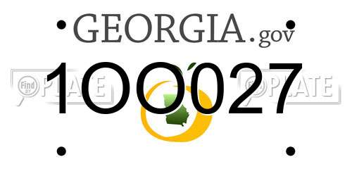 1OO027 Georgia License Plate