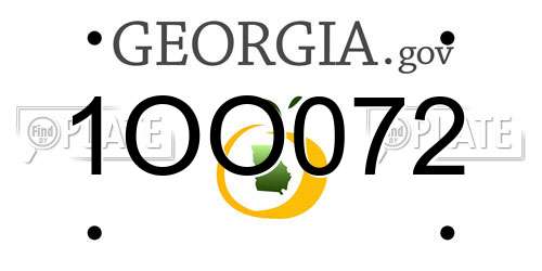 1OO072 Georgia License Plate