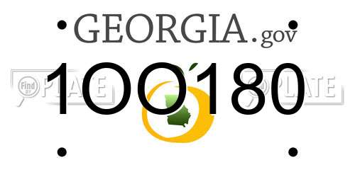 1OO180 Georgia License Plate