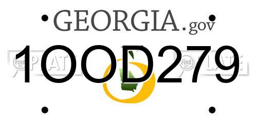 1OOD279 Georgia License Plate