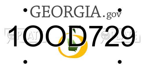 1OOD729 Georgia License Plate