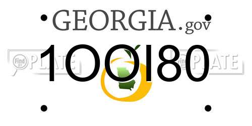 1OOI80 Georgia License Plate