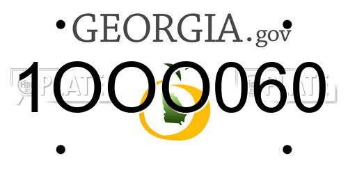 1OOO060 Georgia License Plate