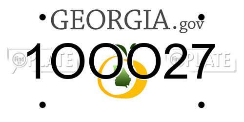 1OOO27 Georgia License Plate