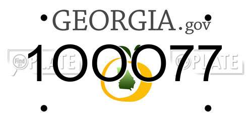 1OOO77 Georgia License Plate