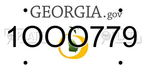 1OOO779 Georgia License Plate