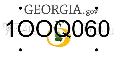 1OOQ060 Georgia License Plate