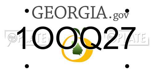 1OOQ27 Georgia License Plate