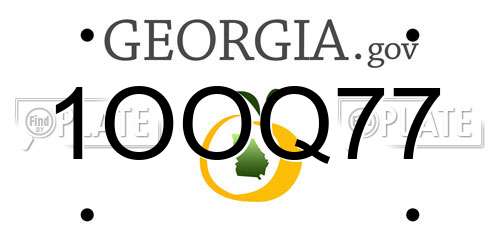 1OOQ77 Georgia License Plate