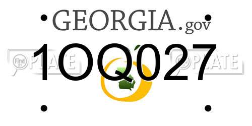 1OQ027 Georgia License Plate