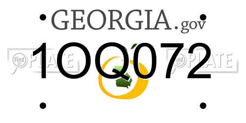 1OQ072 Georgia License Plate