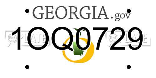 1OQ0729 Georgia License Plate