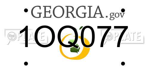 1OQ077 Georgia License Plate