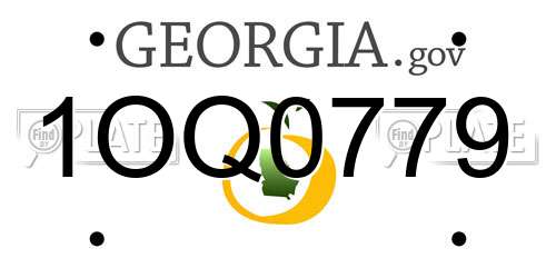 1OQ0779 Georgia License Plate