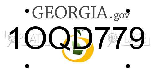 1OQD779 Georgia License Plate