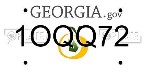 1OQQ72 Georgia License Plate
