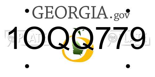 1OQQ779 Georgia License Plate
