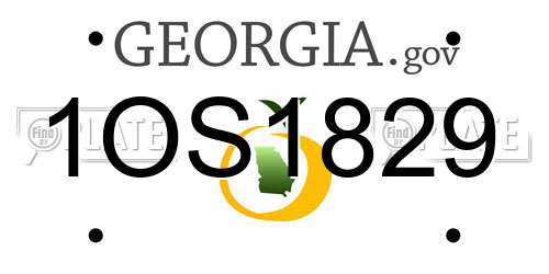 1OS1829 Georgia License Plate