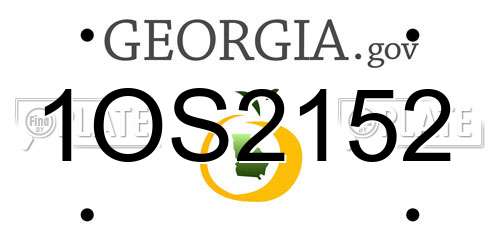 1OS2152 Georgia License Plate