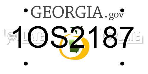 1OS2187 Georgia License Plate