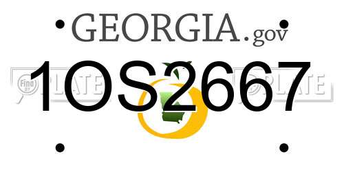 1OS2667 Georgia License Plate