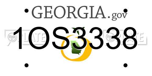 1OS3338 Georgia License Plate