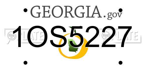 1OS5227 Georgia License Plate