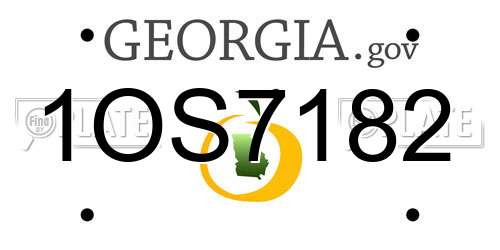 1OS7182 Georgia License Plate