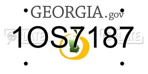 1OS7187 Georgia License Plate