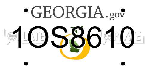 1OS8610 Georgia License Plate