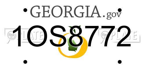 1OS8772 Georgia License Plate