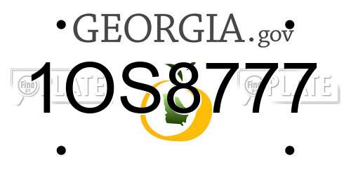 1OS8777 Georgia License Plate