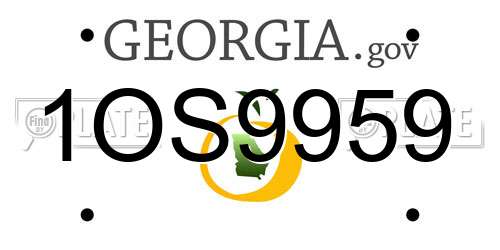1OS9959 Georgia License Plate