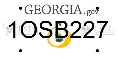1OSB227 Georgia License Plate