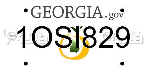 1OSI829 Georgia License Plate