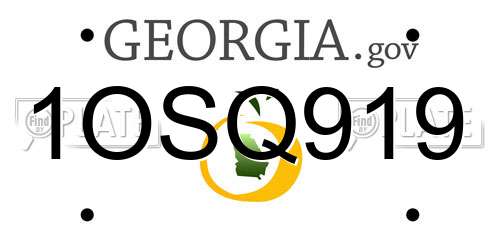1OSQ919 Georgia License Plate