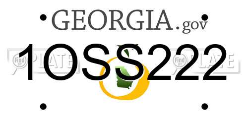 1OSS222 Georgia License Plate