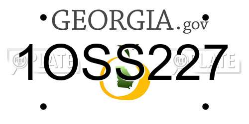 1OSS227 Georgia License Plate