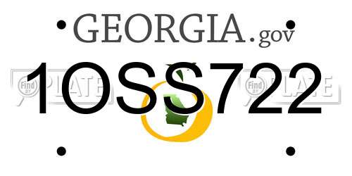 1OSS722 Georgia License Plate
